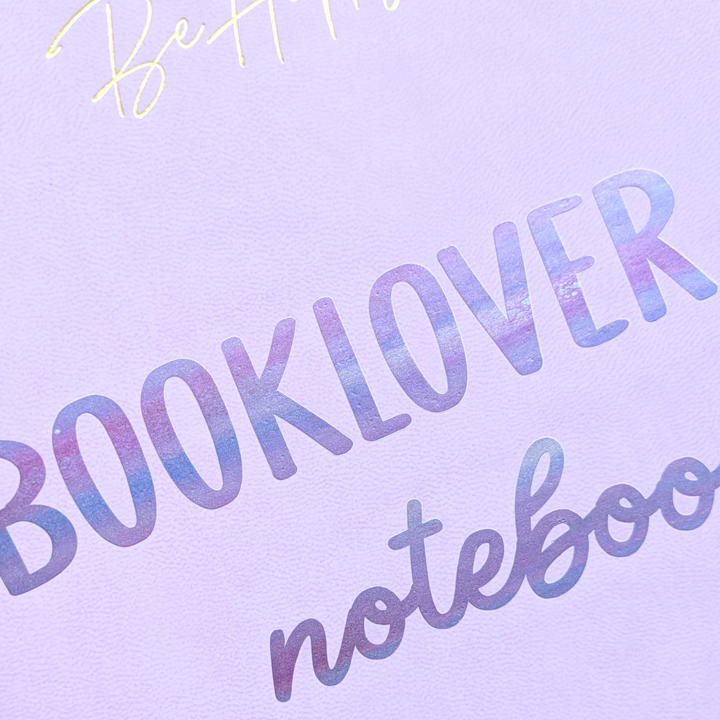 Carnet Booklover violet simili-cuir avec jaspage doré