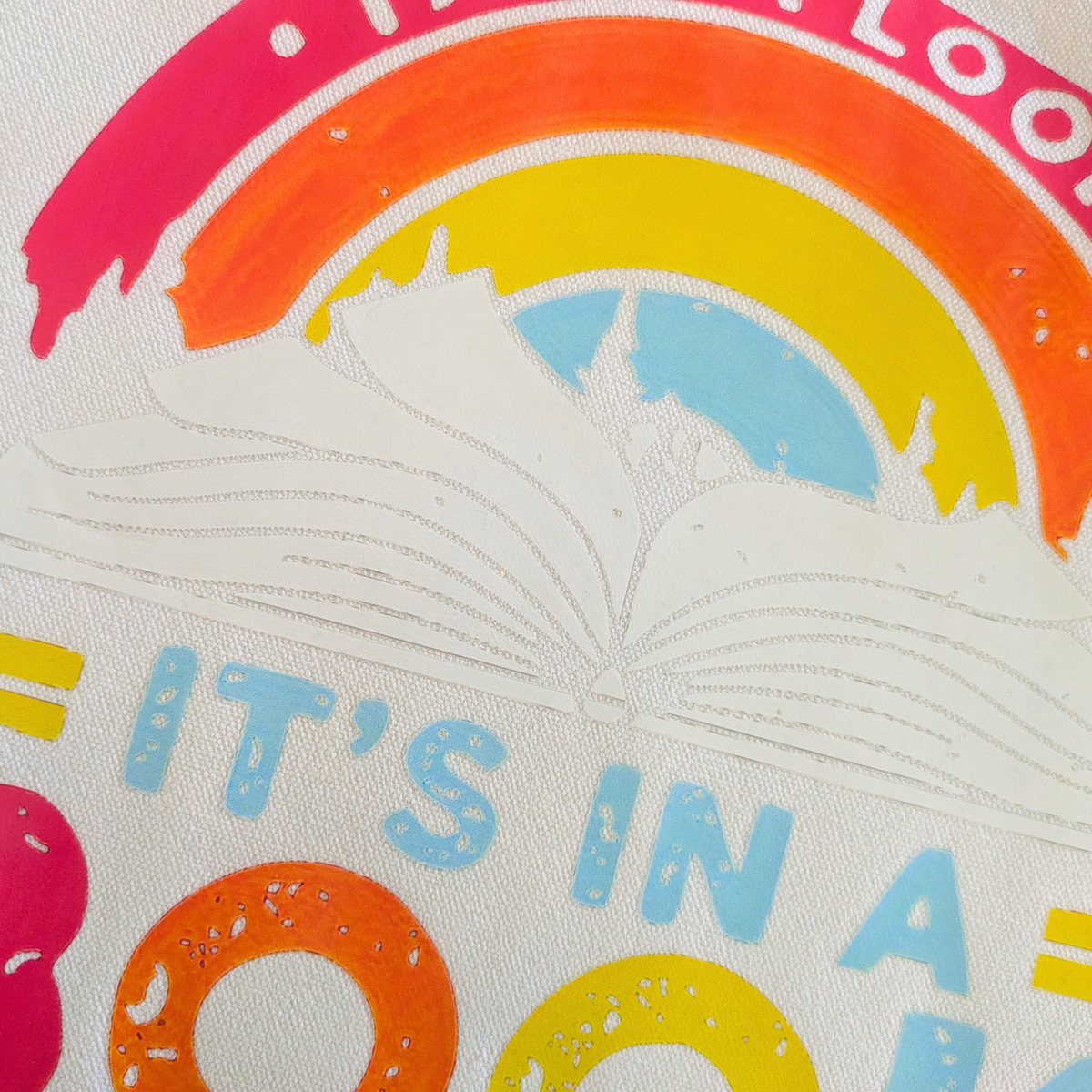 Tote-bag Take a look it's in a book (rouge) – Sac cabas personnalisé Book Lover