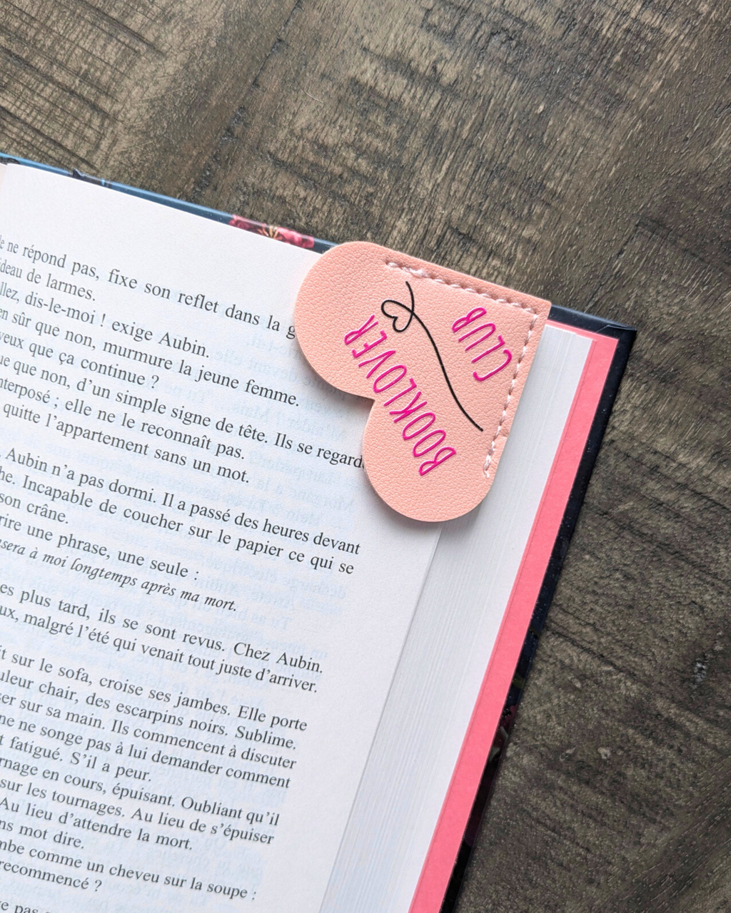 Marque-page en simili cuir Booklover Club
