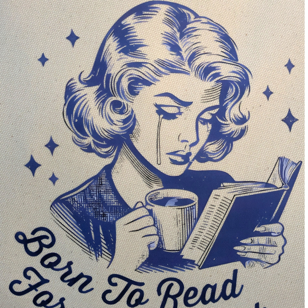 Housse de coussin Born to read, forced to work