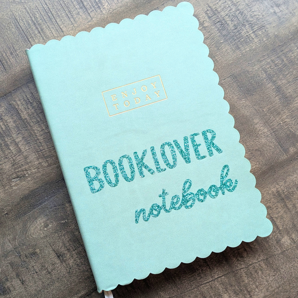 Carnet Booklover vert simili-cuir avec jaspage doré