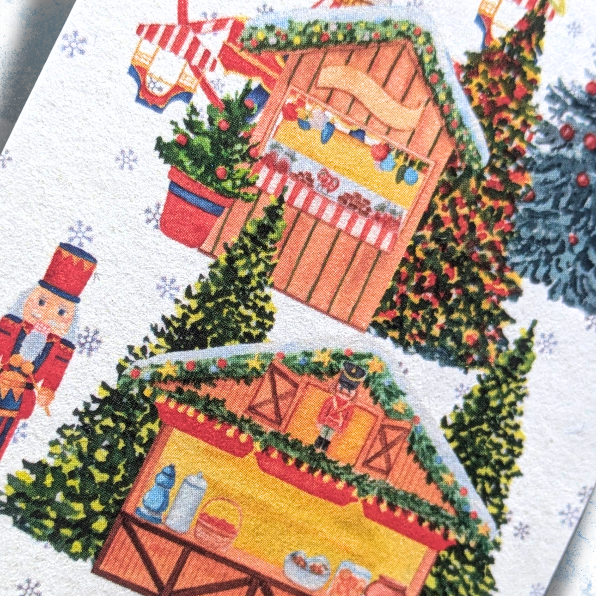Lot de 2 marque-pages irisés Small Town & Christmas Market – Collection Noël