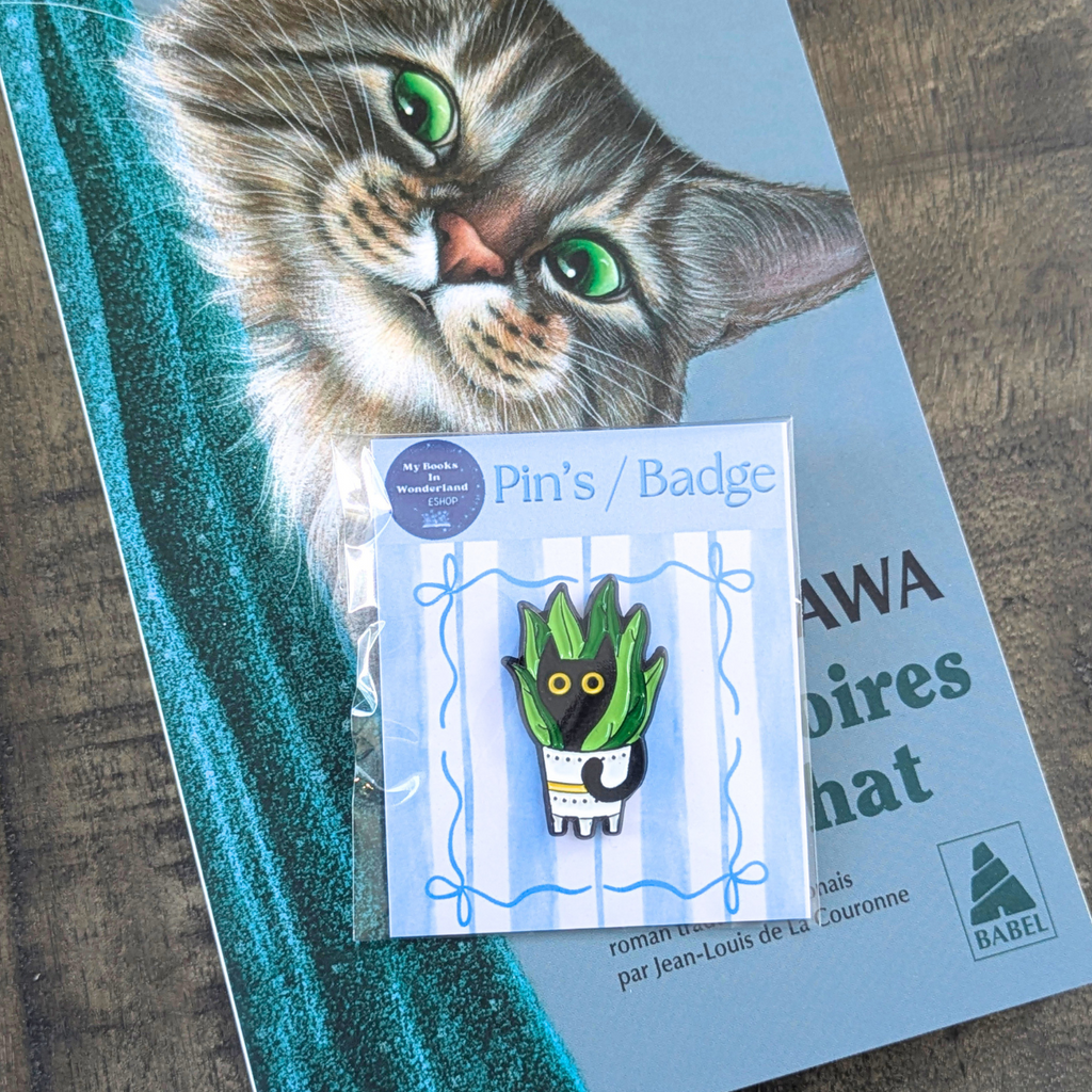 Pin's métallique Chat & plantes - Modèle 4