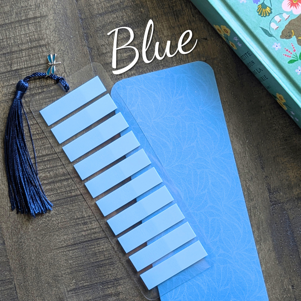 Pochette marque-page avec post-it Blue– Création signature MyBooksInWonderland
