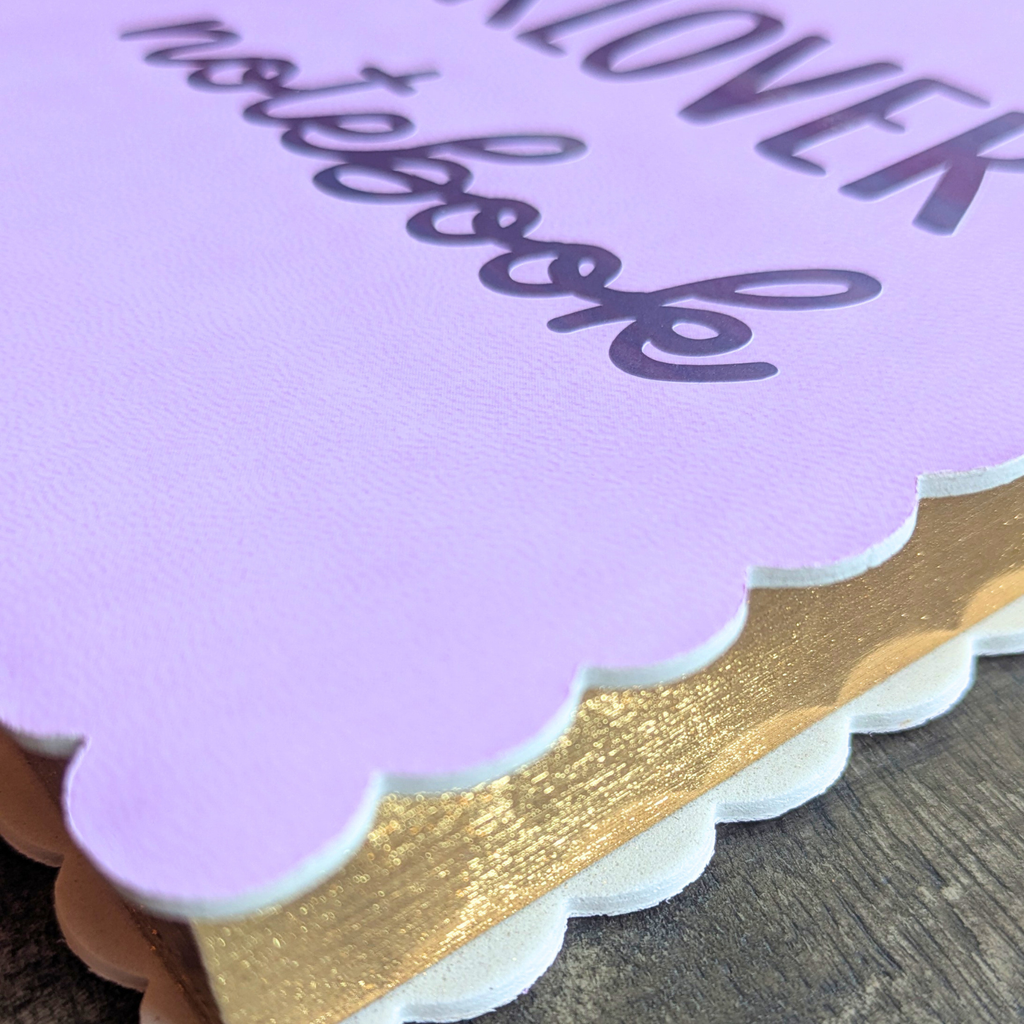 Carnet Booklover violet simili-cuir avec jaspage doré