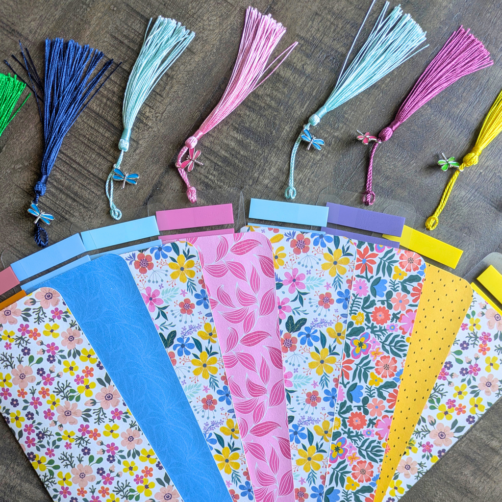 Pochette marque-page avec post-it Blue– Création signature MyBooksInWonderland