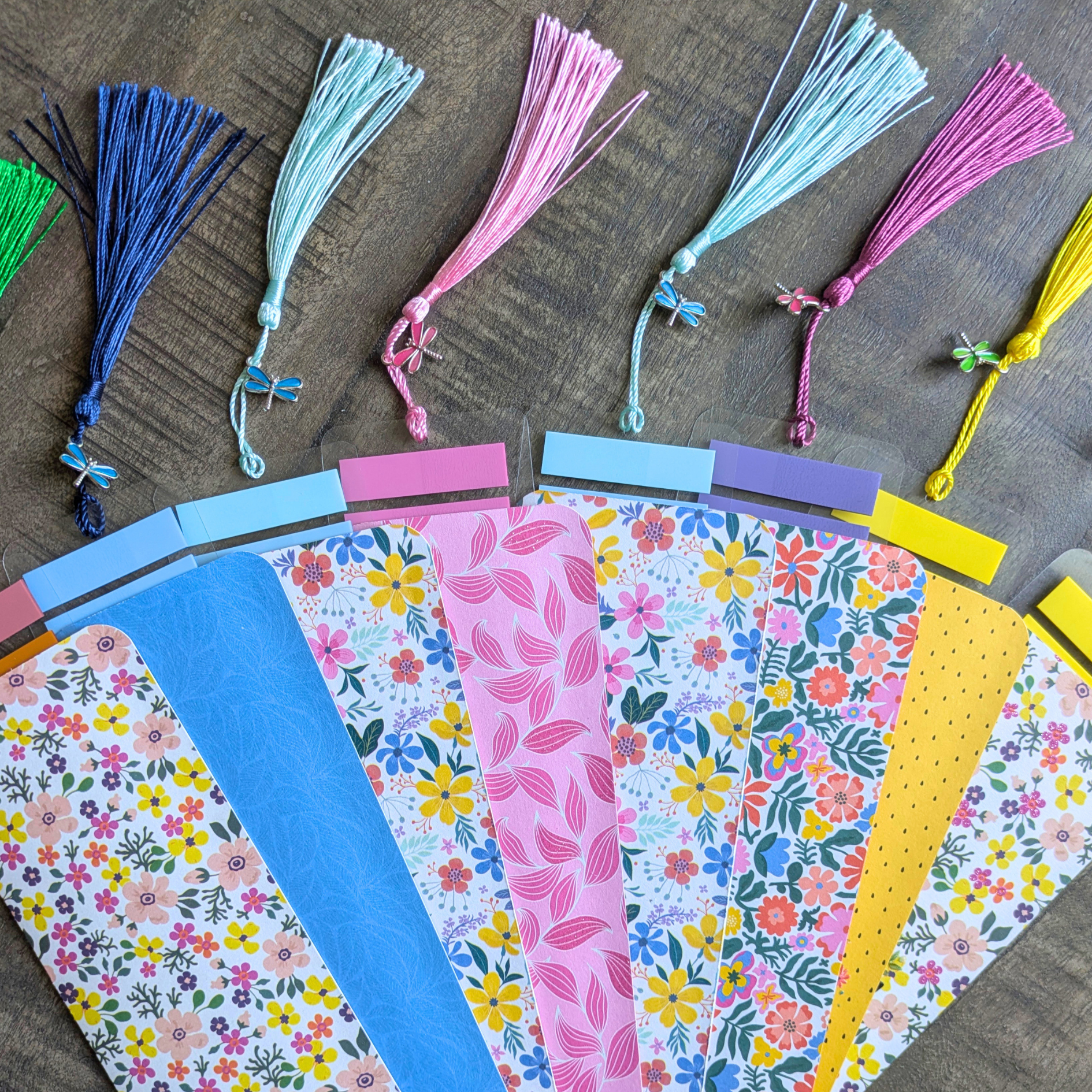 Pochette marque-page avec post-it Flower– Création signature MyBooksInWonderland