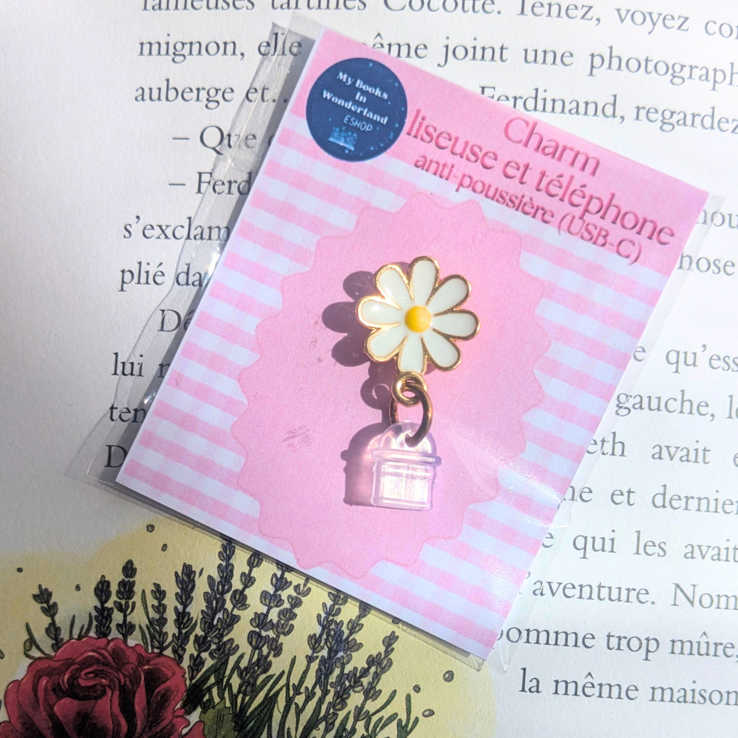 Charm Fleur pour smartphone, liseuse et tablette (différents coloris)